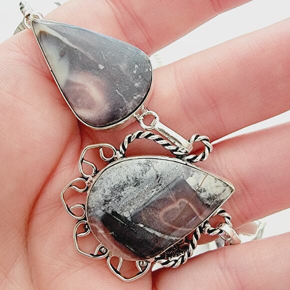 Earthy Jasper Necklace - Sterling Silver Statement Jewelry - Picture 8 of 10